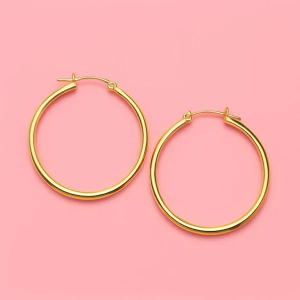 Classic Gold Plated Hoop Earrings for Women | Lightweight & Elegant Daily Wear Jewelry