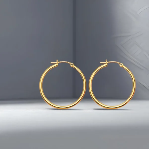 Classic Gold Plated Hoop Earrings for Women | Lightweight & Elegant Daily Wear Jewelry - Image 4