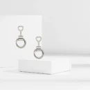Silver Heart Hoop Drop Earrings