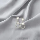 Silver Heart Hoop Drop Earrings