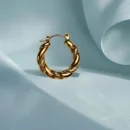 Elegant Twisted Gold Plated Hoop Earrings for Women Lightweight & Stylish Jewelry