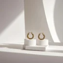 Elegant Twisted Gold Plated Hoop Earrings for Women Lightweight & Stylish Jewelry