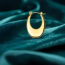 Minimal Gold-Plated Oval Hoop Earrings for Women