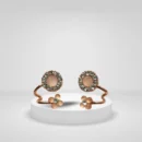 Rose Gold Floral Stone-Studded Earrings for Women