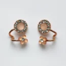 Rose Gold Floral Stone-Studded Earrings for Women