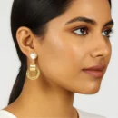 Golden Heart Hoop Drop Earrings