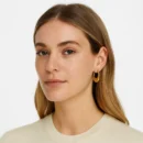 Minimal Gold-Plated Oval Hoop Earrings for Women