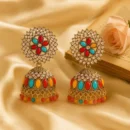 Multicolor Stone Festive Jhumka Earrings