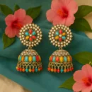 Multicolor Stone Festive Jhumka Earrings