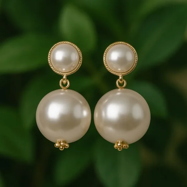 Classic Pearl Statement Earrings – Minimal Yet Bold - Image 3