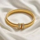 Adjustable Golden Bracelet with Sparkling CZ Crystals