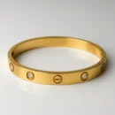 Crystal Love Bangle Bracelet Gold