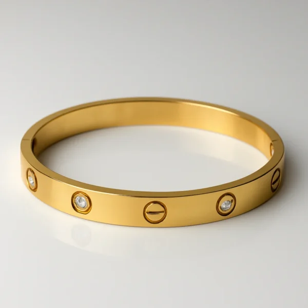 Crystal Love Bangle Bracelet Gold - Image 2
