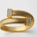 Adjustable Golden Bracelet with Sparkling CZ Crystals