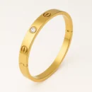 Crystal Love Bangle Bracelet Gold
