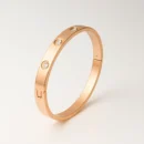 Crystal Love Bangle Bracelet Rose Gold