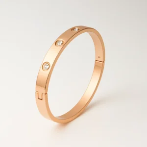 Crystal Love Bangle Bracelet Rose Gold