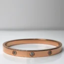 Crystal Love Bangle Bracelet Rose Gold