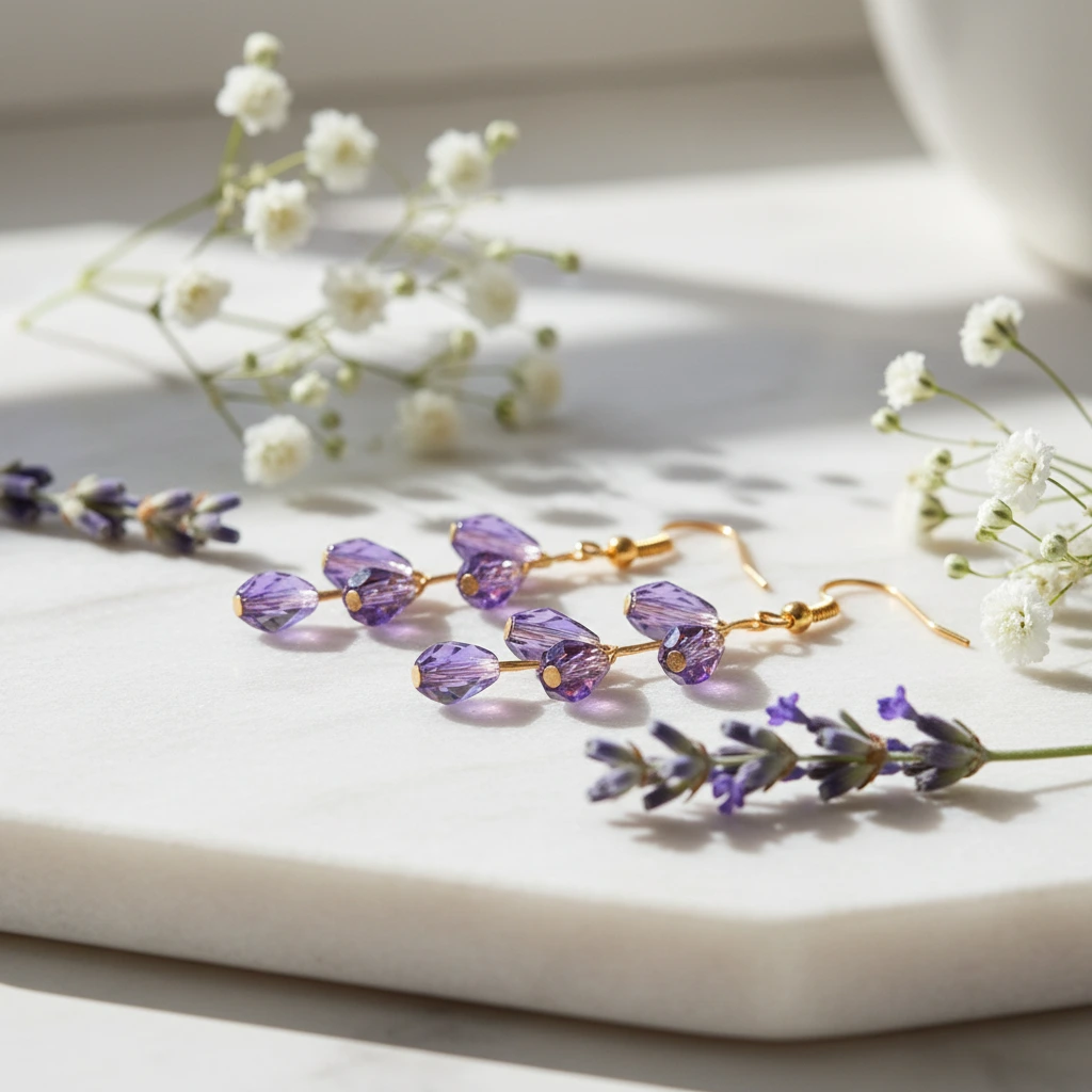 Floral Vine-Inspired Dangling Earring - Image 2