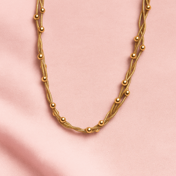 Stylish Twisted Beaded Chain Necklace for Women - Image 2