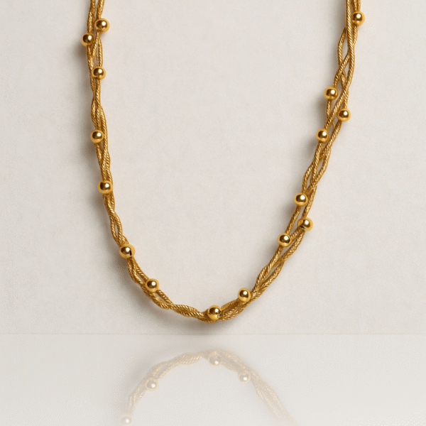 Stylish Twisted Beaded Chain Necklace for Women