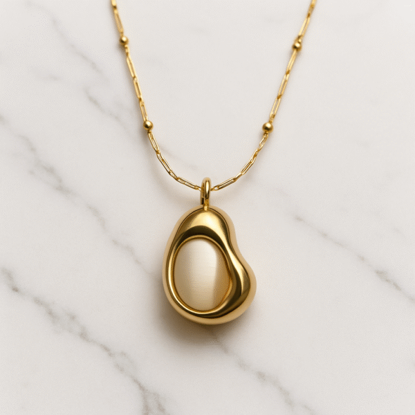 Minimal Luxe Necklace with Pearl Core