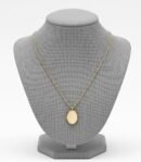 Minimalist Gold Oval Pendant Necklace