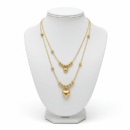 Elegant Dual Layered Gold Heart Pendant Necklace for Women