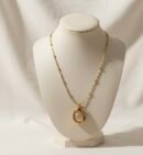 Minimal Luxe Necklace with Pearl Core